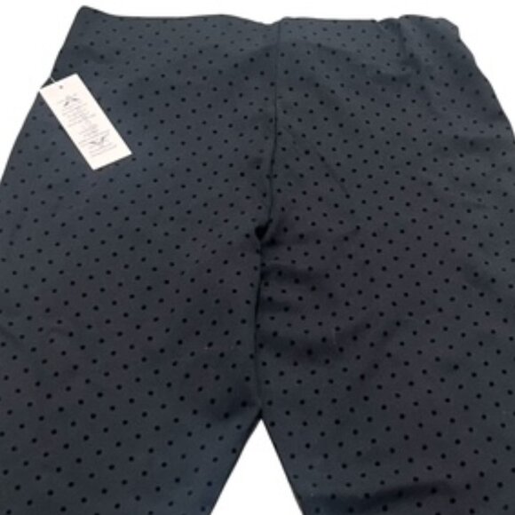 NEW Nanette Lepore Black Dot Pants Womens Medium Tapered Legs Pull On Flat front - Picture 5 of 11